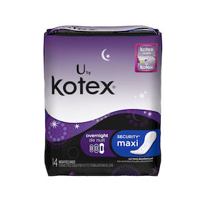 OB PAD KOTEX OVERNIGHT WHT F 12/14